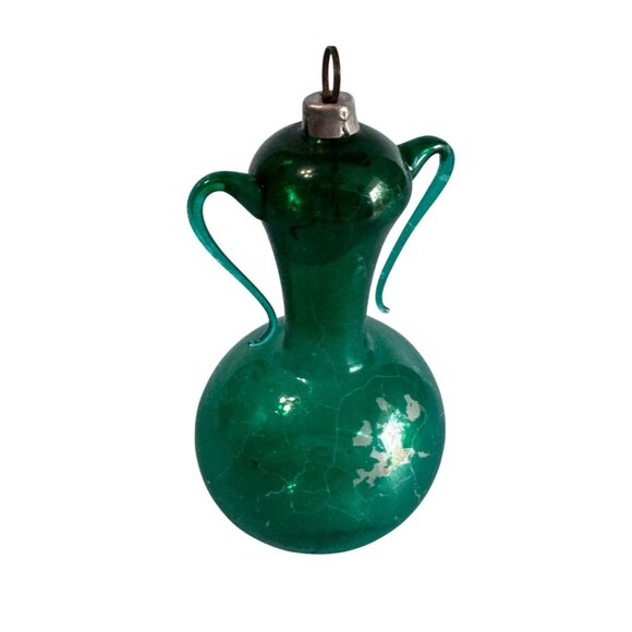 Antique Free Blown Glass Urn Sugar Pot Christmas Ornament 3" - Picture 4 of 6
